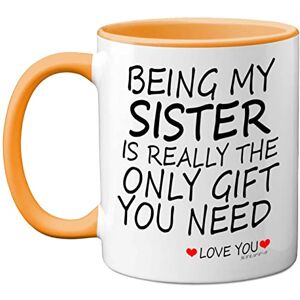 Stuff4 Being My Sister Mug Sister Gifts from Brother Perfect for Birthday, Christmas Day, Birthday Gifts, 11oz Ceramic Dishwasher Safe Yellow Coffee Mugs Made in The UK Stuff4 Being My Sister Mug Sister Gifts from Brother Perfect for Birthday, Christmas Day, Birthday Gifts, 11oz Ceramic Dishwasher Safe Yellow Coffee Mugs Made in The UK