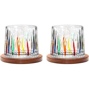Uten Rotatable Old Fashioned Crystal Whiskey Glass Set of 2, 275ml/10oz, Wood Coaster, Thickened, Used as Rum, Cocktail, Coffee, Milk Cup for Relaxation Uten Rotatable Old Fashioned Crystal Whiskey Glass Set of 2, 275ml/10oz, Wood Coaster, Thickened, Used as Rum, Cocktail, Coffee, Milk Cup for Relaxation