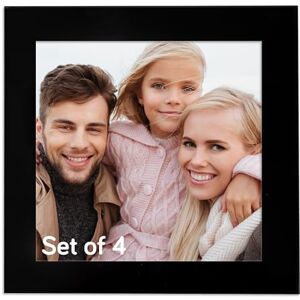 Adventa Coasters, Photo Frame 8 x 8 cm (3.1 x 3.1 inch) Coasters Set of 4, Toughened Safety Glass Coaster, Non Slip Personalised Coaster or Home Decor (Black) Adventa Coasters, Photo Frame 8 x 8 cm (3.1 x 3.1 inch) Coasters Set of 4, Toughened Safety Glass Coaster, Non Slip Personalised Coaster or Home Decor (Black)