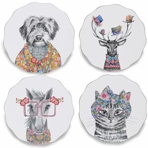 Mikasa Tipperleyhill - Set de 4 sottobicchieri con disegno astratto de a forma di animali de smerlo - Coasters - Animal Print Design Mikasa Tipperleyhill - Set de 4 sottobicchieri con disegno astratto de a forma di animali de smerlo - Coasters - Animal Print Design