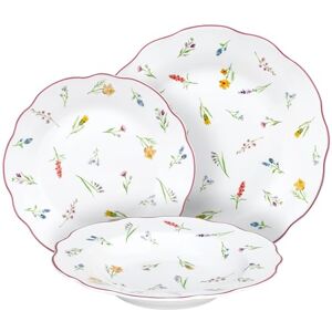 Tognana Millefiori 18-Piece Dinner Set for 6 People, Porcelain, White Tognana Millefiori 18-Piece Dinner Set for 6 People, Porcelain, White