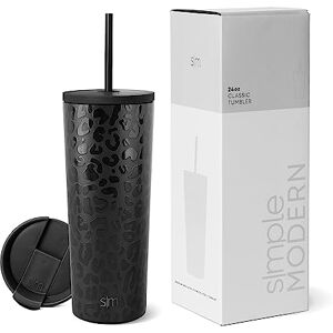 Simple Modern Insulated Tumbler with Straw and Lid Iced Coffee Cup Reusable Stainless Steel Water Bottle Travel Mug Gifts for Women and Men Classic Collection 710ml Black Leopard Simple Modern Insulated Tumbler with Straw and Lid Iced Coffee Cup Reusable Stainless Steel Water Bottle Travel Mug Gifts for Women and Men Classic Collection 710ml Black Leopard