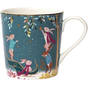 Sara Miller London Woodland Tales Mug, Rabbit Sleigh, Green Sara Miller London Woodland Tales Mug, Rabbit Sleigh, Green