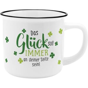 GRUSS & CO Mug Motif Luck New Bone China Porcelain, Enamel Look, 35 cl Gift Funny, Lucky Charm 73931 GRUSS & CO Mug Motif Luck New Bone China Porcelain, Enamel Look, 35 cl Gift Funny, Lucky Charm 73931
