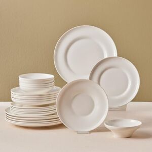 KARACA Streamline Selene White Dinner Set for 6 People Bone China Plates and Bowl Kitchen Dinner Service Crockery Set 24 Piece KARACA Streamline Selene White Dinner Set for 6 People Bone China Plates and Bowl Kitchen Dinner Service Crockery Set 24 Piece