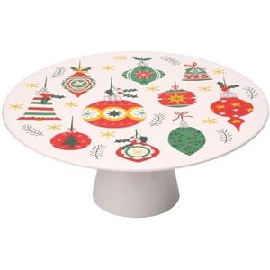 Dexam Christmas Baubles Cake Stand, White Dexam Christmas Baubles Cake Stand, White