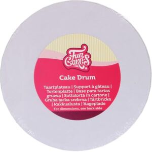 FunCakes Cake Drum Round Ø38 cm White: Reusable Cake Base for Decorating and Presenting Cakes and Pastries, Durable, 12 MM, 1 Piece. FunCakes Cake Drum Round Ø38 cm White: Reusable Cake Base for Decorating and Presenting Cakes and Pastries, Durable, 12 MM, 1 Piece.