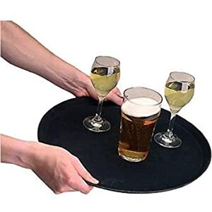 Olympia Kristallon Plastic Round Non-Slip Tray Black 406mm Serving Tray for Waitress, Bars, Restaurants C558 Olympia Kristallon Plastic Round Non-Slip Tray Black 406mm Serving Tray for Waitress, Bars, Restaurants C558