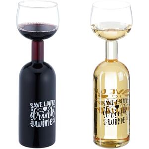 Relaxdays Bottle Glass, Fun Gift with Save Water Drink Wine Inscriptions in Black & White, Volume 750 ml, Transparent, 29.5 x 8.5 x 8.5 cm Relaxdays Bottle Glass, Fun Gift with Save Water Drink Wine Inscriptions in Black & White, Volume 750 ml, Transparent, 29.5 x 8.5 x 8.5 cm