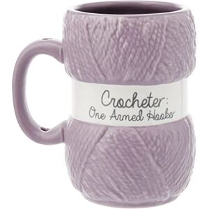Boxer Gifts Funny Crochet Gift Mug – One Armed Hooker Ball of Wool Yarn Detailing Novelty Crochet Accessories for Crocheters, Purple Boxer Gifts Funny Crochet Gift Mug – One Armed Hooker Ball of Wool Yarn Detailing Novelty Crochet Accessories for Crocheters, Purple