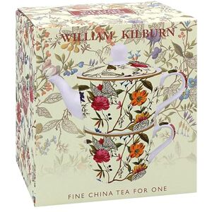 The Leonardo Collection William Kilburn Tea for One Ceramic Teapot and Cup Set Beautiful Gift for Home and Office Stylish Printed Teapot for Tea Enthusiasts The Leonardo Collection William Kilburn Tea for One Ceramic Teapot and Cup Set Beautiful Gift for Home and Office Stylish Printed Teapot for Tea Enthusiasts