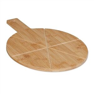 Relaxdays Pizza Board, Bamboo, Ø 30 cm, Serving Platter for Cheese & Fruit, for Cutting, with Handle, Round, Natural Relaxdays Pizza Board, Bamboo, Ø 30 cm, Serving Platter for Cheese & Fruit, for Cutting, with Handle, Round, Natural