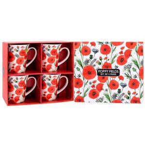 The Leonardo Collection Finola Stack Poppy Mugs Set of 4 Kitchen & Home Stylish Tableware Mug Set of 4 for Every Occasion Lovely Coffee Cup Set for Mens Gifts & Birthday Gifts for Women The Leonardo Collection Finola Stack Poppy Mugs Set of 4 Kitchen & Home Stylish Tableware Mug Set of 4 for Every Occasion Lovely Coffee Cup Set for Mens Gifts & Birthday Gifts for Women