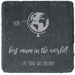 eBuyGB Mothers Day Gift, Birthday Present Best Mum in The World', Square Slate Coaster eBuyGB Mothers Day Gift, Birthday Present Best Mum in The World', Square Slate Coaster