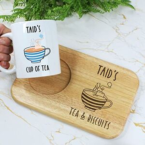 eBuyGB Taid's Tea & Biscuits Board & Mug Set, Wooden Treat Board with Cup of Tea Mug, Snack Tray, 350ml Coffee Mug, Father's Day, Birthday Gifts for Taid, Welsh Grandad eBuyGB Taid's Tea & Biscuits Board & Mug Set, Wooden Treat Board with Cup of Tea Mug, Snack Tray, 350ml Coffee Mug, Father's Day, Birthday Gifts for Taid, Welsh Grandad