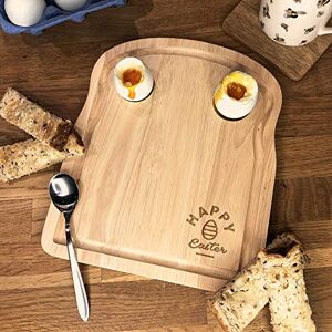 eBuyGB Happy Easter Breakfast Board, Wooden Toast Shaped Serving Board for Egg & Soldiers, Dippy Eggs and Toast, Easter Egg Cup, Easter Gift for Kids, Children,Brown eBuyGB Happy Easter Breakfast Board, Wooden Toast Shaped Serving Board for Egg & Soldiers, Dippy Eggs and Toast, Easter Egg Cup, Easter Gift for Kids, Children,Brown