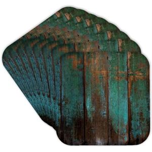 3dRose Teal Distressed Country Wood Effect Soft Coasters, Set of 8 (cst_239940_2) 3dRose Teal Distressed Country Wood Effect Soft Coasters, Set of 8 (cst_239940_2)