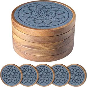 EDEGG Wood Coasters for Drinks, Absorbent Coaster Sets of 5, Drinks Coasters for Coffee Tabletop Protection, Non-Slip, Non-Stick, Suitable for Kinds of Cups Wooden Table Hot or Cold Drink, 4.1 Inches EDEGG Wood Coasters for Drinks, Absorbent Coaster Sets of 5, Drinks Coasters for Coffee Tabletop Protection, Non-Slip, Non-Stick, Suitable for Kinds of Cups Wooden Table Hot or Cold Drink, 4.1 Inches