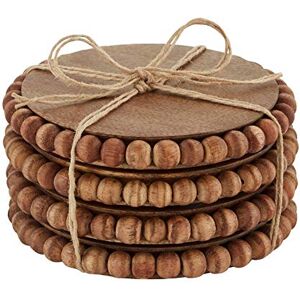 Mud Pie Beaded Wood Coaster Set of 4 Mud Pie Beaded Wood Coaster Set of 4