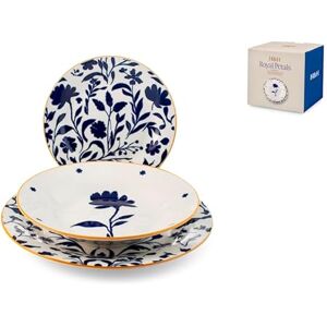 H&H Royal Petals 18 Piece Porcelain Dinner Set 6 Dinner Plates 27cm, 6 x 27cm Bases, 6 x Fruit 19 cm Wing Shape Dishwasher and Microwave Safe H&H Royal Petals 18 Piece Porcelain Dinner Set 6 Dinner Plates 27cm, 6 x 27cm Bases, 6 x Fruit 19 cm Wing Shape Dishwasher and Microwave Safe