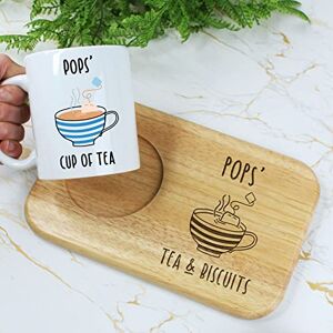 eBuyGB Pops' Tea & Biscuits Board & Mug Set, Wooden Treat Board with Cup of Tea Mug, Snack Tray, 350ml Coffee Mug, Father's Day, Birthday Gifts for Pops eBuyGB Pops' Tea & Biscuits Board & Mug Set, Wooden Treat Board with Cup of Tea Mug, Snack Tray, 350ml Coffee Mug, Father's Day, Birthday Gifts for Pops