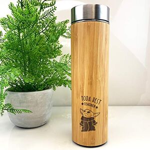 eBuyGB Personalised Bamboo Travel Flask, Baby Yoda Travel Mug, 500ml Star Wars Themed Coffee Mug Cup, Teacher Appreciation, Thank You Gifts (Yoda Best Teacher) Bamboo Flask eBuyGB Personalised Bamboo Travel Flask, Baby Yoda Travel Mug, 500ml Star Wars Themed Coffee Mug Cup, Teacher Appreciation, Thank You Gifts (Yoda Best Teacher) Bamboo Flask