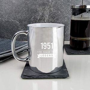 eBuyGB Seventieth Gift for Dad Engraved Metallic Shiny Silver Coffee Mug-1951 Year of The Legend Design-70th Birthday, Men-370ml Tea Cup, Ceramic eBuyGB Seventieth Gift for Dad Engraved Metallic Shiny Silver Coffee Mug-1951 Year of The Legend Design-70th Birthday, Men-370ml Tea Cup, Ceramic