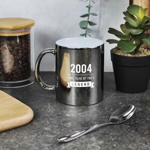 eBuyGB Engraved 2004 Year of The Legend Metallic Silver Coffee Mug, 21st Milestone Birthday Gift for Men, Twenty-First Gift for Him, 350 ml eBuyGB Engraved 2004 Year of The Legend Metallic Silver Coffee Mug, 21st Milestone Birthday Gift for Men, Twenty-First Gift for Him, 350 ml