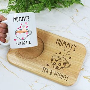 eBuyGB Mummy's Tea & Biscuits Board & Mug Set, Wooden Treat Board with Cup of Tea Mug, Snack Tray, 350ml Coffee Mug, Mother's Day, Birthday Gifts for Mummy eBuyGB Mummy's Tea & Biscuits Board & Mug Set, Wooden Treat Board with Cup of Tea Mug, Snack Tray, 350ml Coffee Mug, Mother's Day, Birthday Gifts for Mummy