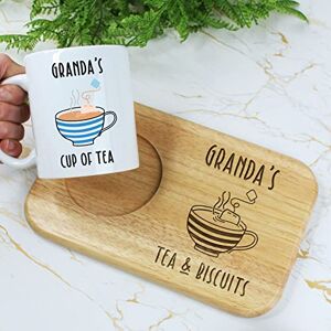 eBuyGB Granda's Tea & Biscuits Board & Mug Set, Wooden Treat Board with Cup of Tea Mug, Snack Tray, 350ml Coffee Mug, Father's Day, Birthday Gifts for Granda eBuyGB Granda's Tea & Biscuits Board & Mug Set, Wooden Treat Board with Cup of Tea Mug, Snack Tray, 350ml Coffee Mug, Father's Day, Birthday Gifts for Granda