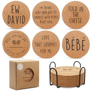 LIBERHAUS Coasters with Holder, Rose Apothecary Absorbent TV Funny Set of 6 Cork Coasters Perfect Merchandise Gifts Idea, Birthday Decorations & Funny House Warming Presents for New Home Mother's Day LIBERHAUS Coasters with Holder, Rose Apothecary Absorbent TV Funny Set of 6 Cork Coasters Perfect Merchandise Gifts Idea, Birthday Decorations & Funny House Warming Presents for New Home Mother's Day