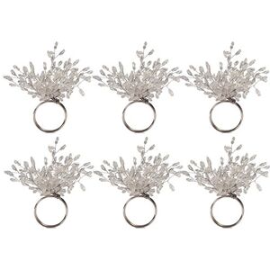 DII Decorative Napkin Ring Holder Set, Silver Beaded Starburst, 4" Diameter DII Decorative Napkin Ring Holder Set, Silver Beaded Starburst, 4" Diameter