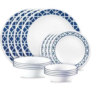 Corelle ® Cobalt Circles 16-Piece Mugless Dinnerware Set, Service of 4 Corelle ® Cobalt Circles 16-Piece Mugless Dinnerware Set, Service of 4