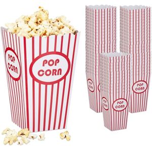 Relaxdays Popcorn Bags, Set of 60, Striped, Retro Look, Cinema, Movie Night Accessory, Cardboard, Container, Red/White, 16 x 10.5 x 10.5 cm Relaxdays Popcorn Bags, Set of 60, Striped, Retro Look, Cinema, Movie Night Accessory, Cardboard, Container, Red/White, 16 x 10.5 x 10.5 cm