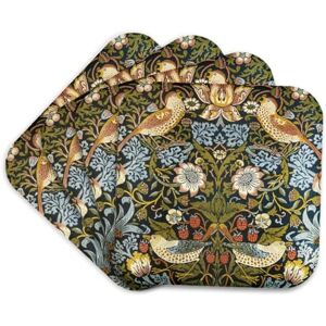3dRose William Morris Strawberry Thief Pattern Soft Coasters, Set of 4 (cst_219390_1) 3dRose William Morris Strawberry Thief Pattern Soft Coasters, Set of 4 (cst_219390_1)