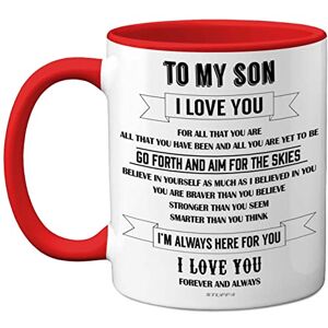 Stuff4 to My Son Mugs Inspirational I Love You Mug, Gifts from Mum, Birthday Gifts, Gift from Dad, Idea for Christmas 11oz Red Ceramic Dishwasher Safe Mug Stuff4 to My Son Mugs Inspirational I Love You Mug, Gifts from Mum, Birthday Gifts, Gift from Dad, Idea for Christmas 11oz Red Ceramic Dishwasher Safe Mug