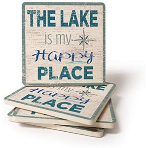 CoasterStone Absorbent Coaster Drinks Life is Better II, 4.25 Inches Wide, Set of Four CoasterStone Absorbent Coaster Drinks Life is Better II, 4.25 Inches Wide, Set of Four