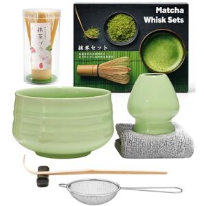 Muexoee 7Pcs Matcha Set,Matcha Tea for Making Breakfast/Latte,Whisk Set and Bowl with All Accessories,Gift for Lover,Light Green Bowl, Bamboo Stirrer Muexoee 7Pcs Matcha Set,Matcha Tea for Making Breakfast/Latte,Whisk Set and Bowl with All Accessories,Gift for Lover,Light Green Bowl, Bamboo Stirrer