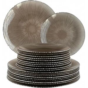 Playlearn Luxia 20Pcs Elegant Reusable Plastic Plates (Shadow Black & Silver) Playlearn Luxia 20Pcs Elegant Reusable Plastic Plates (Shadow Black & Silver)