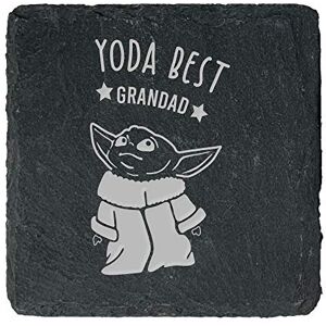 eBuyGB Personalised Square Slate Coaster, Baby Yoda Best Grandad, Birthday Present, Engraved Drinks Coaster, One size eBuyGB Personalised Square Slate Coaster, Baby Yoda Best Grandad, Birthday Present, Engraved Drinks Coaster, One size