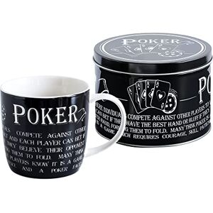 Ultimate Gift For Man Arora 8875 Poker Mug in Tin, White, 2 Piece Set Ultimate Gift For Man Arora 8875 Poker Mug in Tin, White, 2 Piece Set