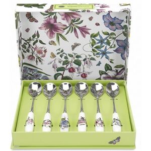 Portmeirion x Botanic Garden Set of 6 Tea Spoons White Porcelain & Stainless Steel Teaspoons, Beautiful Floral Design, Suitable for Tea, Coffee, or Dessert Portmeirion x Botanic Garden Set of 6 Tea Spoons White Porcelain & Stainless Steel Teaspoons, Beautiful Floral Design, Suitable for Tea, Coffee, or Dessert