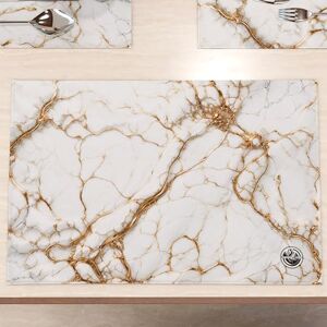PETTI Artigiani Italiani MARBLELIZED Washable American Placemats, White Marble Effect Fabric Placemats, Set of 2 (30 x 45 cm) Elegant, Ideal for Breakfast, Lunch and Dinner, Gift Idea, 100% Made in Italy PETTI Artigiani Italiani MARBLELIZED Washable American Placemats, White Marble Effect Fabric Placemats, Set of 2 (30 x 45 cm) Elegant, Ideal for Breakfast, Lunch and Dinner, Gift Idea, 100% Made in Italy
