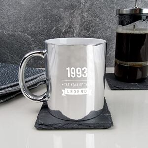 eBuyGB Metallic Shiny Silver Coffee Mug -1993 Year of The Legend Design 30th Birthday Gifts for Him, Men 370ml Tea Cup, Gift for Son, Brother, Cousin, Friend, Thirtieth Gift for Dad eBuyGB Metallic Shiny Silver Coffee Mug -1993 Year of The Legend Design 30th Birthday Gifts for Him, Men 370ml Tea Cup, Gift for Son, Brother, Cousin, Friend, Thirtieth Gift for Dad