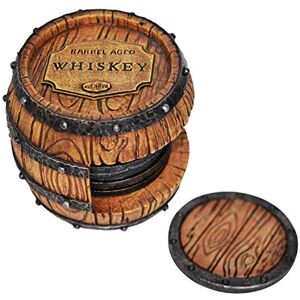 Brand Whiskey & Beer Coasters Set - Rustic Drink Accessories for Man Cave - 5pc Brand Whiskey & Beer Coasters Set - Rustic Drink Accessories for Man Cave - 5pc