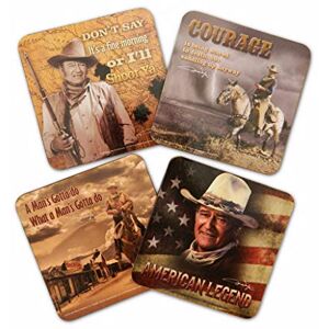 Midsouth Products John Wayne Coasters -Set of four: American Legends- Courage- I'll Shoot...- Man's Got... Midsouth Products John Wayne Coasters -Set of four: American Legends- Courage- I'll Shoot...- Man's Got...