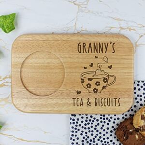 eBuyGB Granny's Tea & Biscuits Board, Wooden Treat Board, Snack Tray, Mother's Day, Birthday Gifts for Granny eBuyGB Granny's Tea & Biscuits Board, Wooden Treat Board, Snack Tray, Mother's Day, Birthday Gifts for Granny