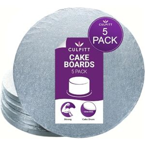 Culpitt 13" Cake Board 5 Pack Cake Drum, Silver Fern, 13 Inch (330mm) Round, 12mm Thick, (Pack of 5 Boards) Culpitt 13" Cake Board 5 Pack Cake Drum, Silver Fern, 13 Inch (330mm) Round, 12mm Thick, (Pack of 5 Boards)