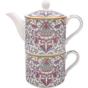 The Leonardo Collection William Morris Lodden Tea for One Set – Ceramic Teapot and Cup in Coordinated Design – Elegant William Morris Floral Pattern Kitchenware for Tea Lovers and Gift Giving The Leonardo Collection William Morris Lodden Tea for One Set – Ceramic Teapot and Cup in Coordinated Design – Elegant William Morris Floral Pattern Kitchenware for Tea Lovers and Gift Giving