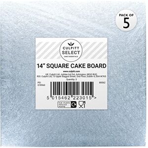 Culpitt Select 14" Cake Boards, Square, 12mm Thick Lightweight Presentation Plate For Celebration Desserts, Birthday Treats, Cupcakes, and More! Strong, 14 Inch, Pack Of 5 Culpitt Select 14" Cake Boards, Square, 12mm Thick Lightweight Presentation Plate For Celebration Desserts, Birthday Treats, Cupcakes, and More! Strong, 14 Inch, Pack Of 5
